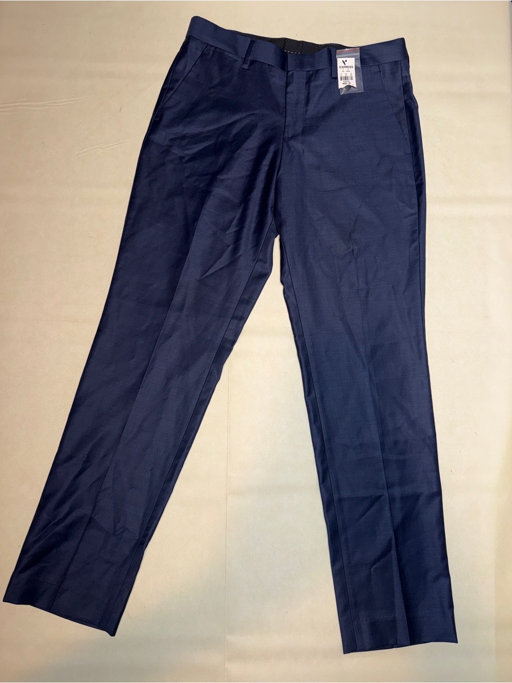 Express Men's Navy Blue Dress Pants - Slim Tailored Trousers